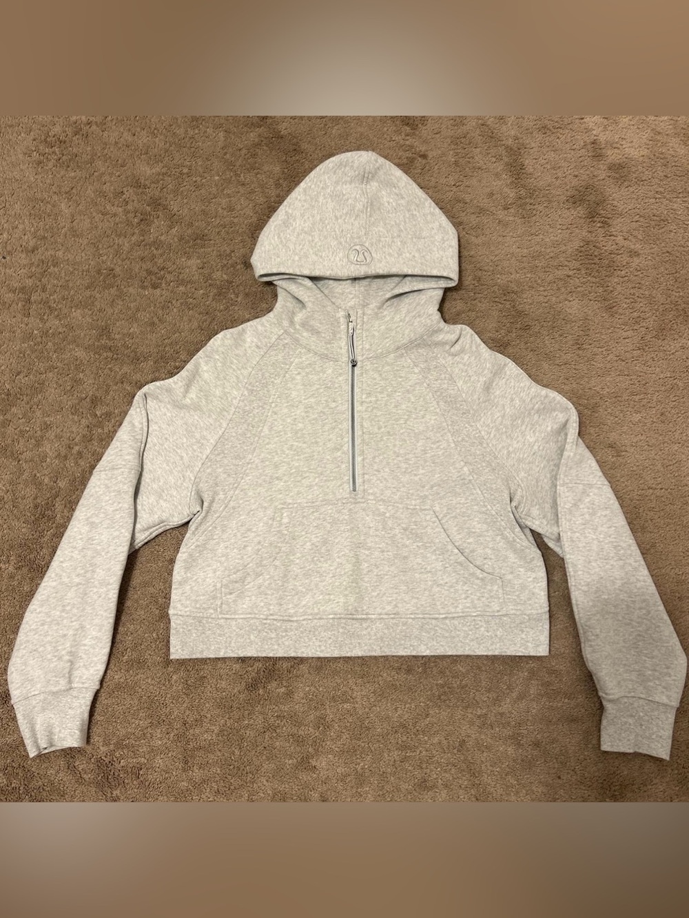 NWT Lululemon Light Grey Scuba Oversized Half-Zip Hoodie
